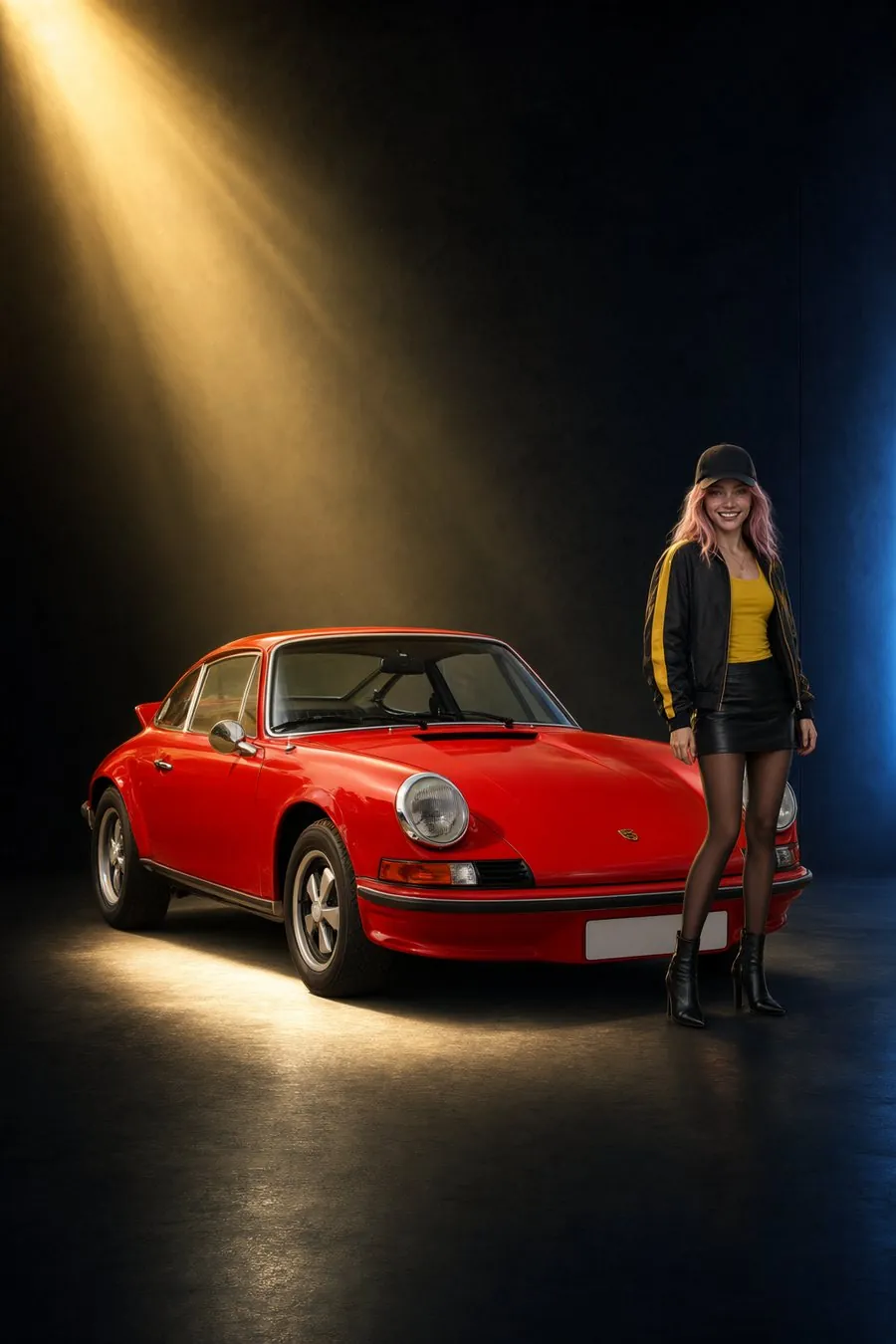 Rara marche à côté d'une Porsche 911 Carrera RS 2.7 rouge